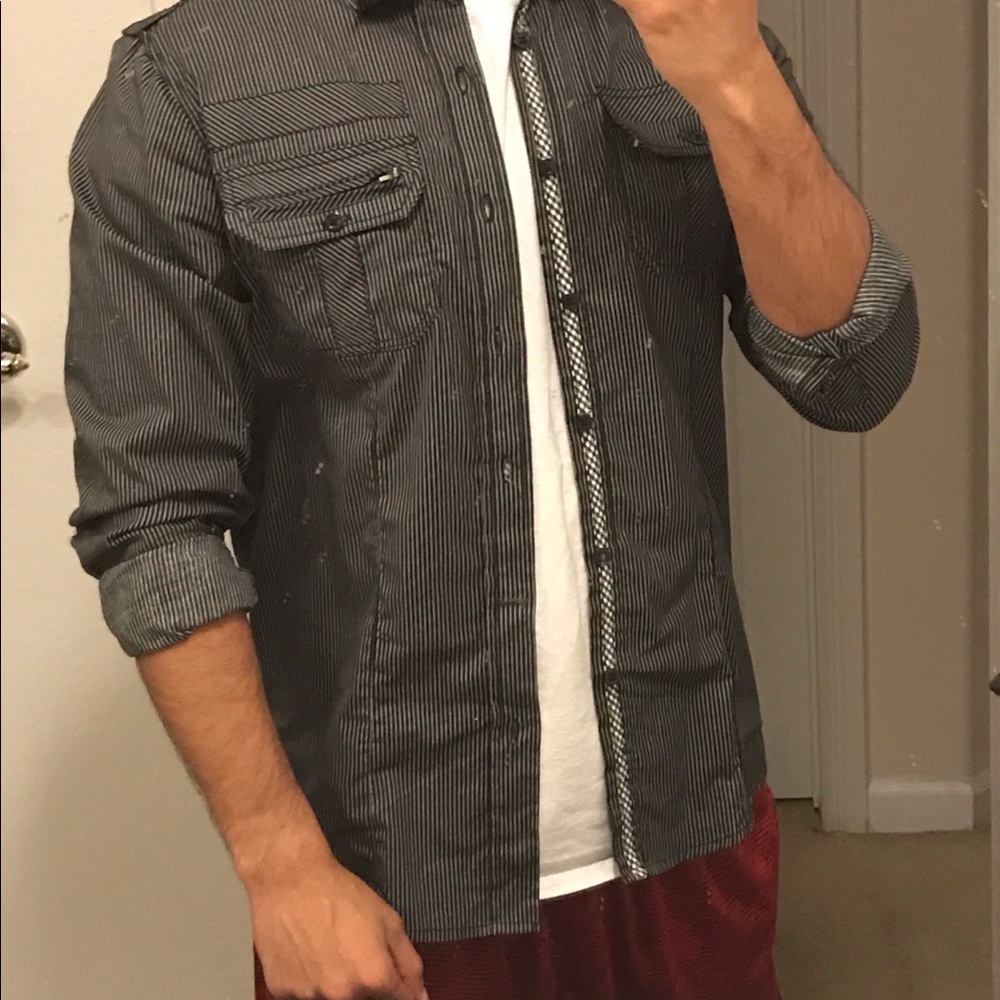 Eighty eight platinum charcoal button up